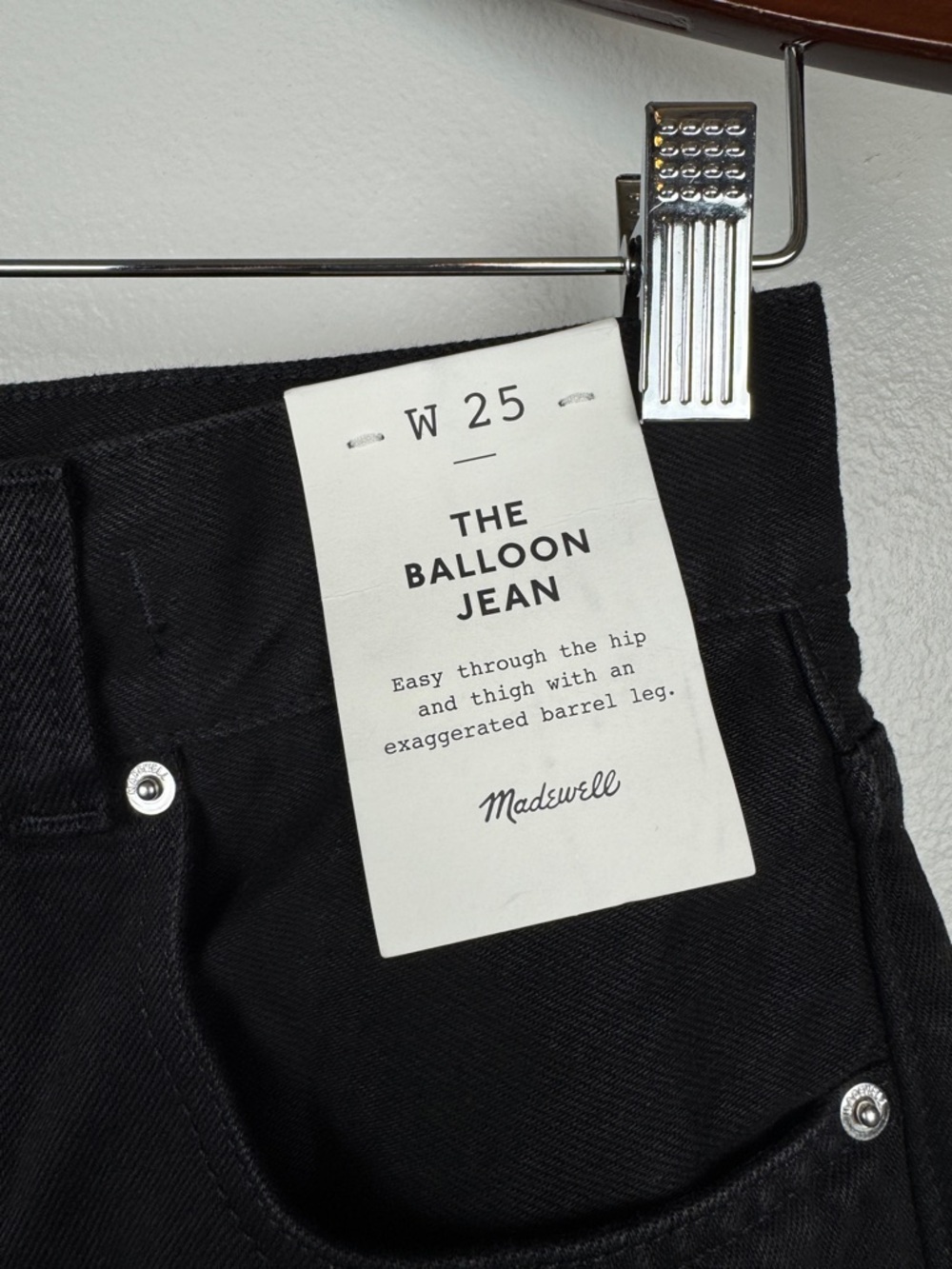Madewell Balloon Barrel Leg High Rise Jeans Black Size 25 NWT - Picture 8 of 10